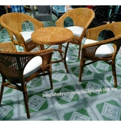Bàn ghế ăn mây tre XGM305
