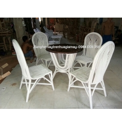 Bàn ghế ăn mây tre XGM304