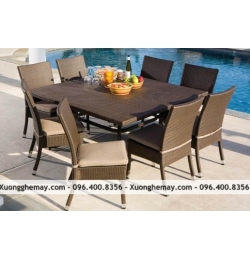 bàn ghế ăn nhựa giả mây XGN53