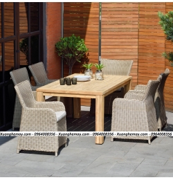 bàn ghế ăn nhựa giả mây xgn46