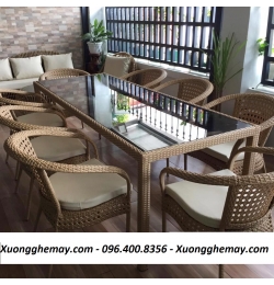 bàn ghế ăn nhựa giả mây XGN52