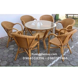 Bàn ghế ăn mây phòng ăn XGM303