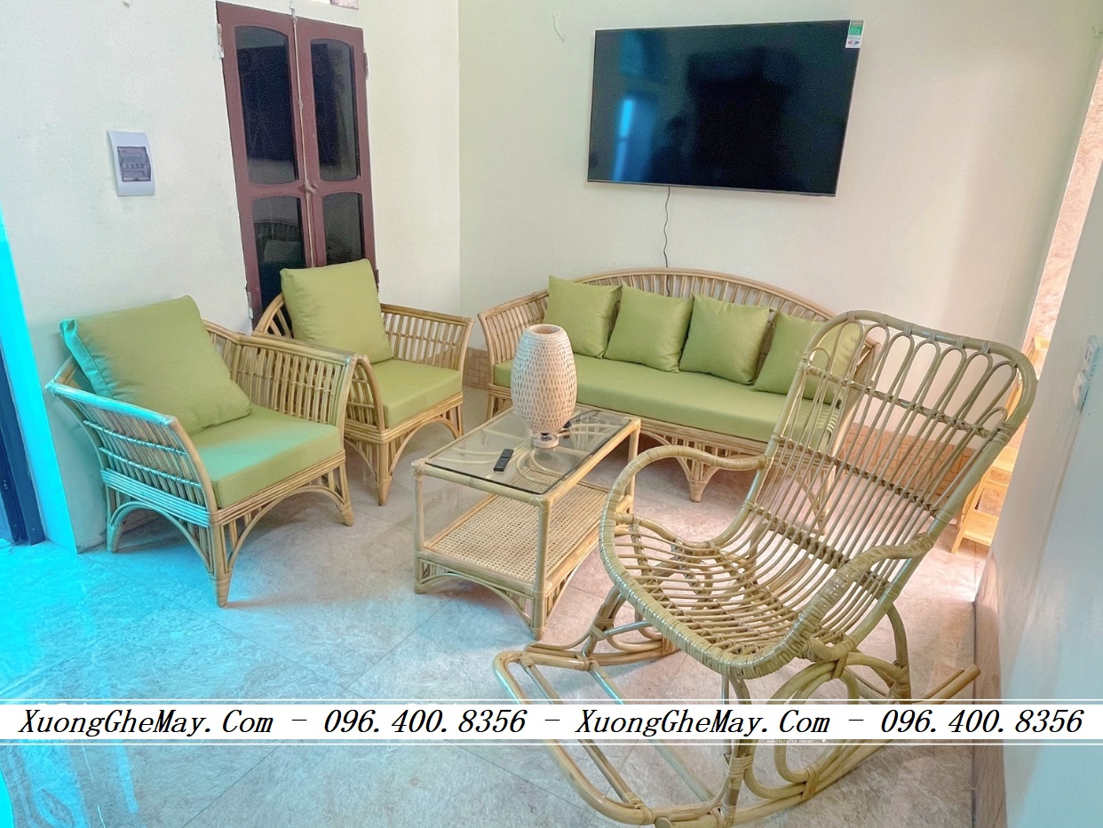 
								Set bàn ghế phòng khách mây tre đan 