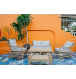 Bàn ghế sofa nhựa giả mây