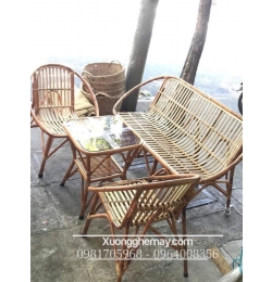 Bàn ghế sò mây cafe 