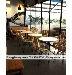 Ghế mây chân sắt cho quán cafe XGM067