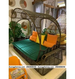 ghế hồ bơi mái vòm nhựa giả mây XMT015