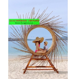 Ghế mây tròn check in bãi biển