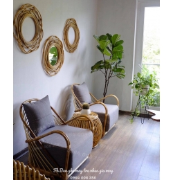 Bàn ghế mây tự nhiên XGM840