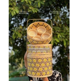 Giỏ quà mây tre 3 tầng đựng bánh TD228