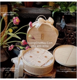 Giỏ quà đựng bánh mây tre đan TD220