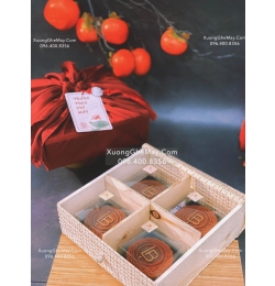 Hộp quà mây tre đan đựng bánh trung thu TD224