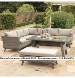 Sofa nhựa giả mây cho khu vực sân thượng