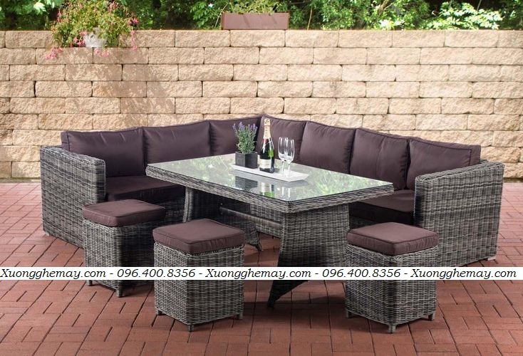 
								Sofa nhựa giả mây góc chữ L