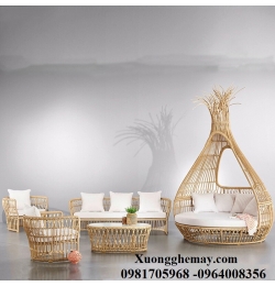 bàn ghế sofa ngoài trời nhựa giả mây SN35