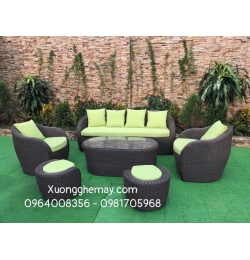 sofa salon nhựa giả mây SN14