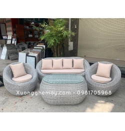 Sofa sò mây nhựa ngoài trời SN27