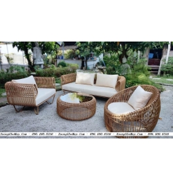 Sofa trứng nhựa giả mây màu mây tự nhiên