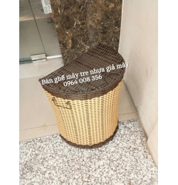 Sọt đựng đồ hình bán nguyệt chất liệu nhựa giả mây XN110