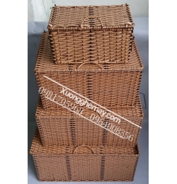 Sọt để đồ nhựa giả mây XN105
