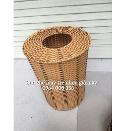 Sọt rác nhựa giả mây có nắp XN112