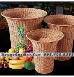 Khay sọt trưng bày trái cây nhựa giả mây kiểu dáng mới KN11
